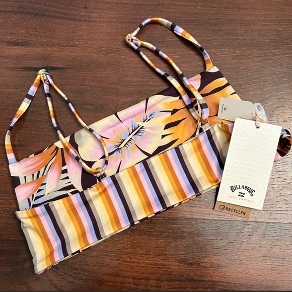 NWT Billabong Postcards From Paradise reversible bralette bikini top - L - Picture 7 of 11